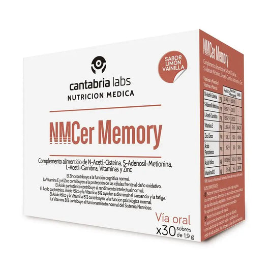 NMCer Memory Sabor Limón-Vainilla, 1,9g x 30 sobres, Cantabria Labs Nutrición Médica