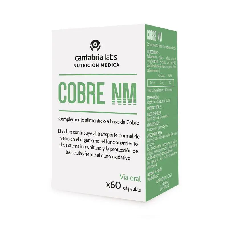 Cobre, 60 capsulas, Cantabria Labs Nutrición Médica