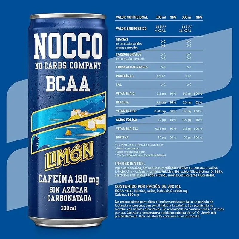 Nocco Bcaa Limón Del Sol, 330 ml