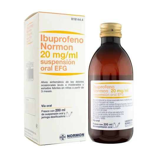 Normon Ibuprofeno 20 Mg/Ml Suspensión Oral, 1 frasco 200 ml