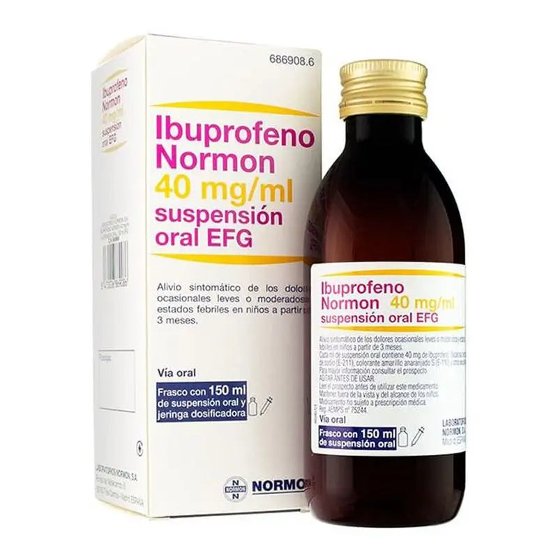 Normon Ibuprofeno Efg 40 Mg/Ml Suspensión Oral, 1 frasco 150 ml