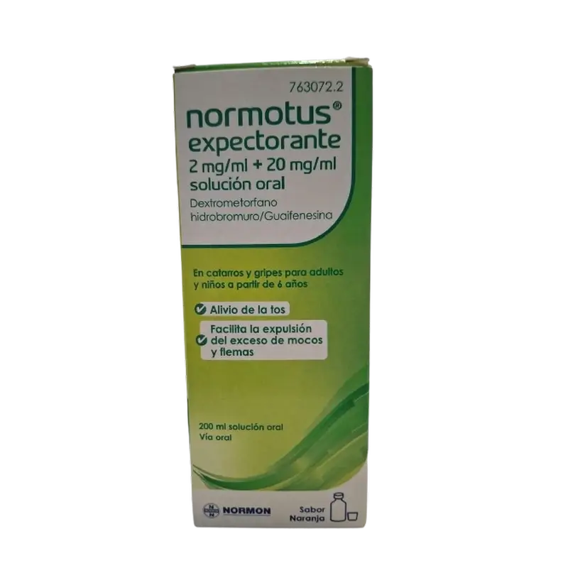 Normotus Expectorante 2 mg/ml + 20 mg/ml Solución Oral 1 Frasco, 200 ml