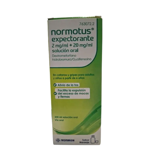 Normotus Expectorante 2 mg/ml + 20 mg/ml Solución Oral 1 Frasco, 200 ml