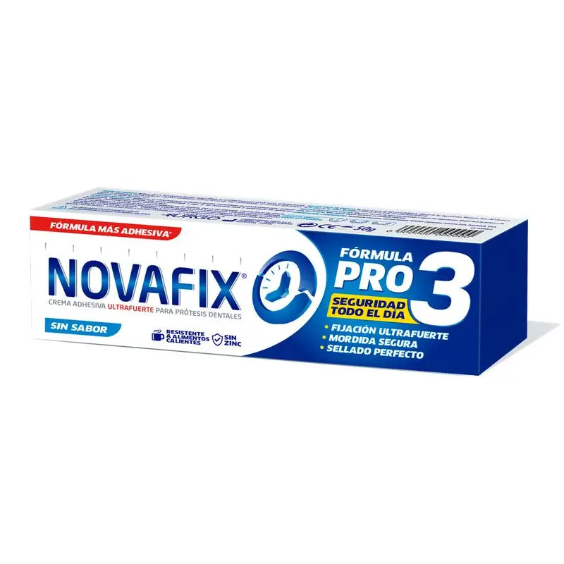 Novafix Pro3 Sin Sabor Crema Adhesiva Para Dentaduras Postizas , 50 gr