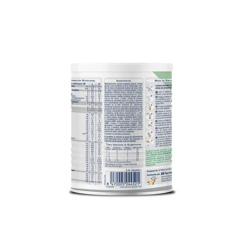 Novalac Arroz Hidrolizado 400 gr, 1 Bote Neutro