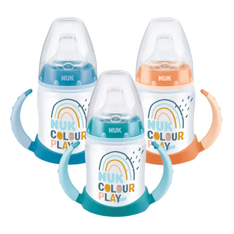 NUK Biberón Entrena Colour Play Silicona 150 ml, 1 unidad