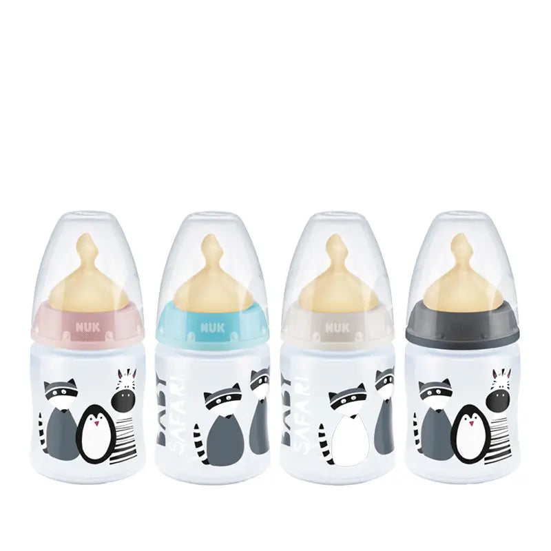 NUK Biberón Baby Safari 0-6 M Latex 150 ml, 1 unidad