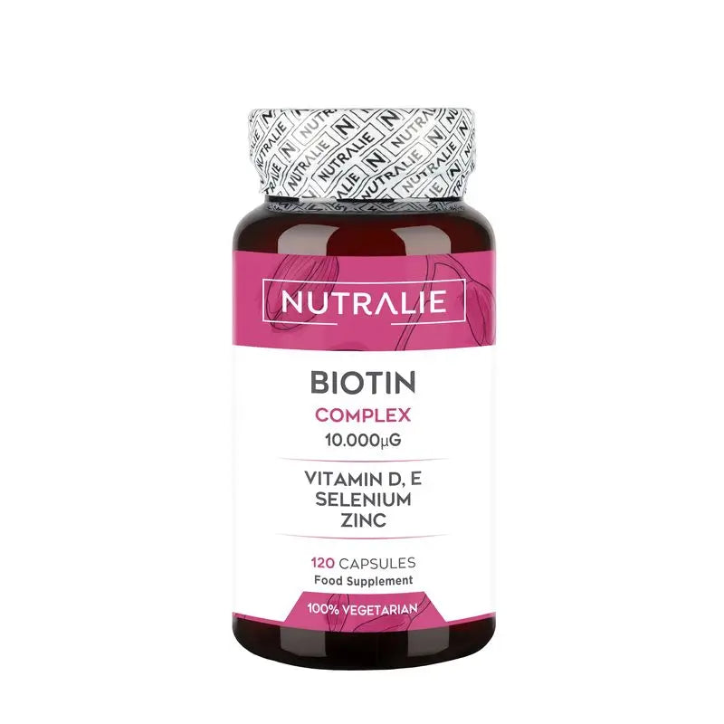 Nutralie Biotina Con Vit D Y E 10000Mcg Pelo, Piel, Uñas  , 120 cápsulas