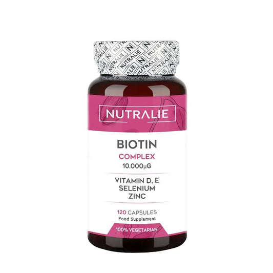 Nutralie Biotina Con Vit D Y E 10000Mcg Pelo, Piel, Uñas  , 120 cápsulas