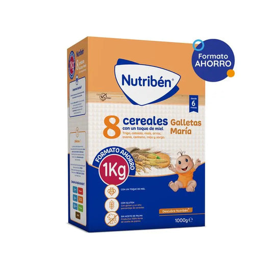 Nutriben 8 Cereales Con Un Toque De Miel Galletas María, 1000 gr