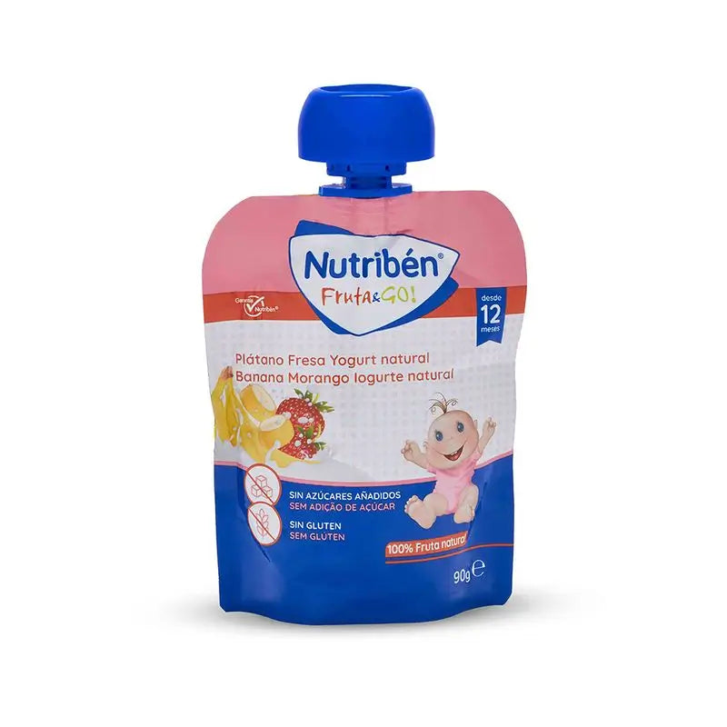 Nutriben Fruta&Go Plátano Fresa Yogurt 90 gr