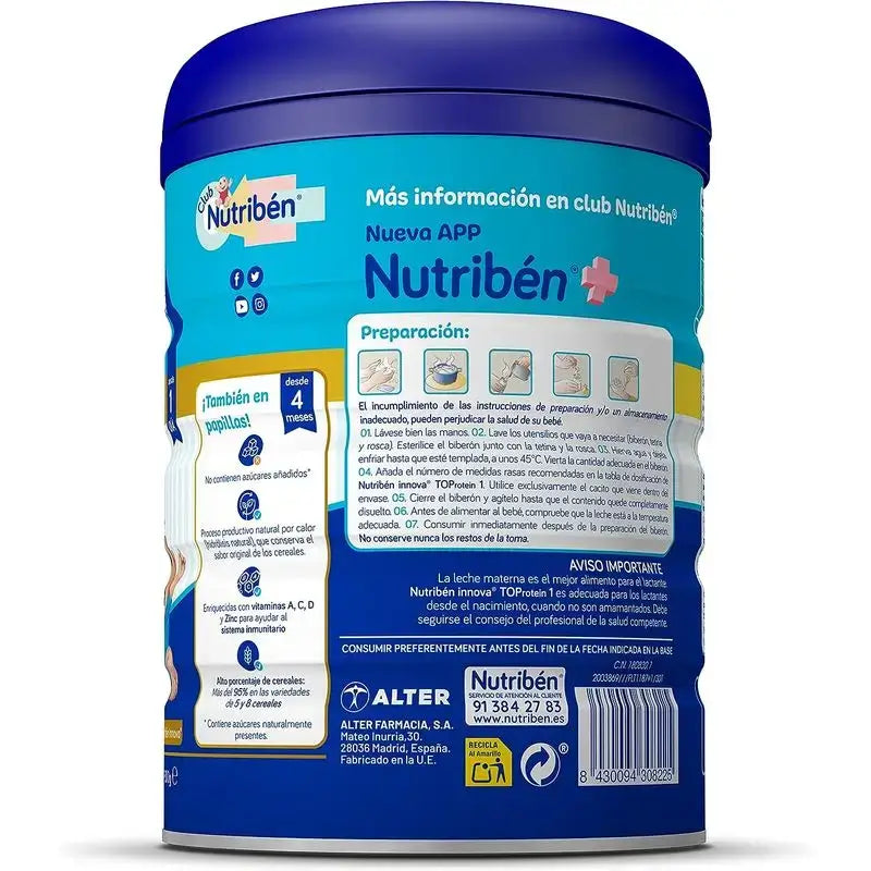 Nutribén  Innova 1 Top Protein Leche de inicio, 3 x 800 gr