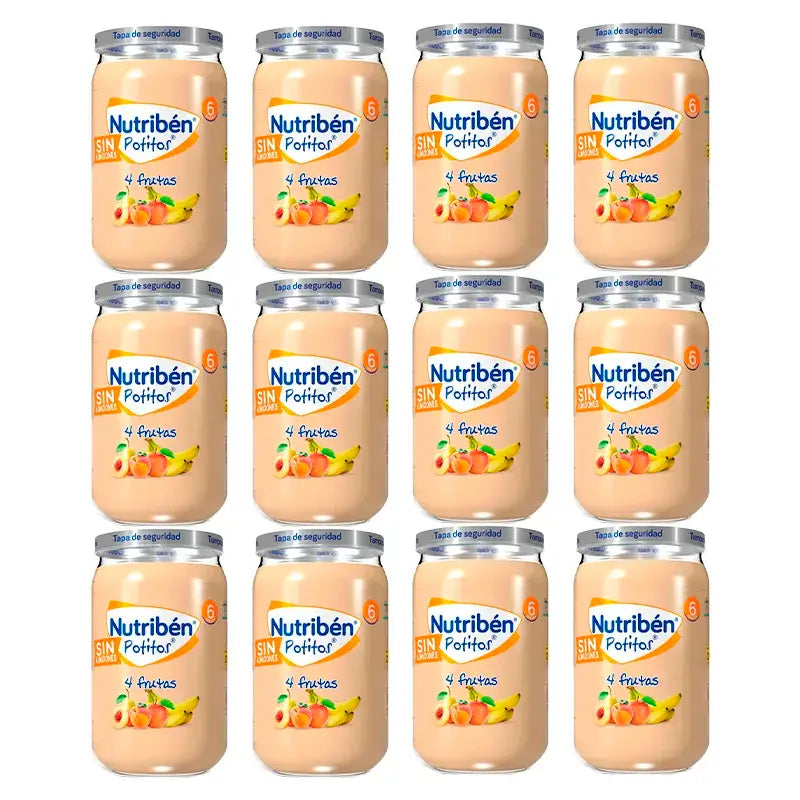 Nutriben Potito 4 Frutas , 12 x 235 gr