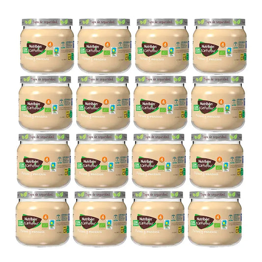 Nutriben Potito De Plátano Y Manzana Para Bebés , 12 x 120 gr