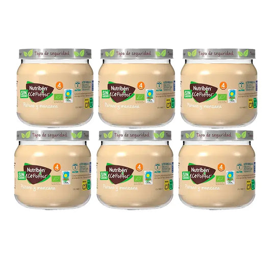 Nutriben Potito De Plátano Y Manzana Para Bebés , 6 x 120 gr