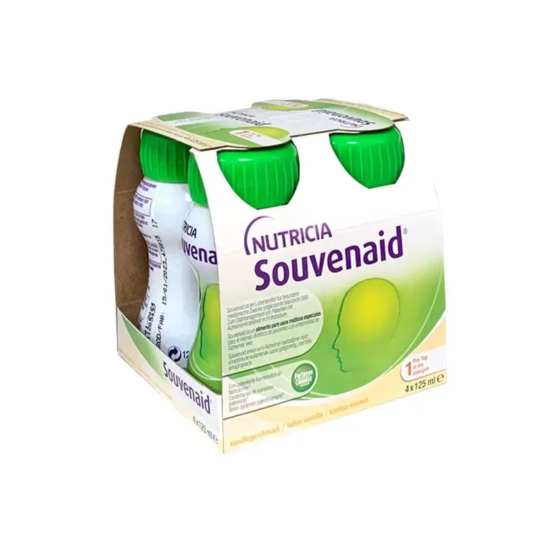 Nutricia Souvenaid Batidos Sabor Vainilla, 4 Unidades x 125 ml