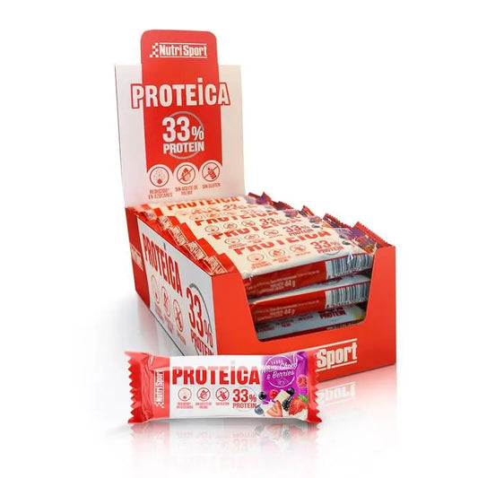 Nutrisport Barrita Proteica White Choco-Red Berries Caja 24 uds