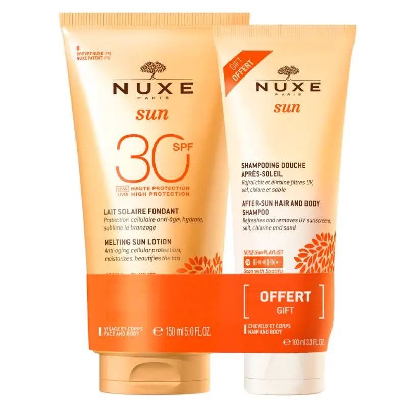 Nuxe Dúo Leche Solar Spf30 Y Champú Y Gel De Ducha Para Después Del Sol