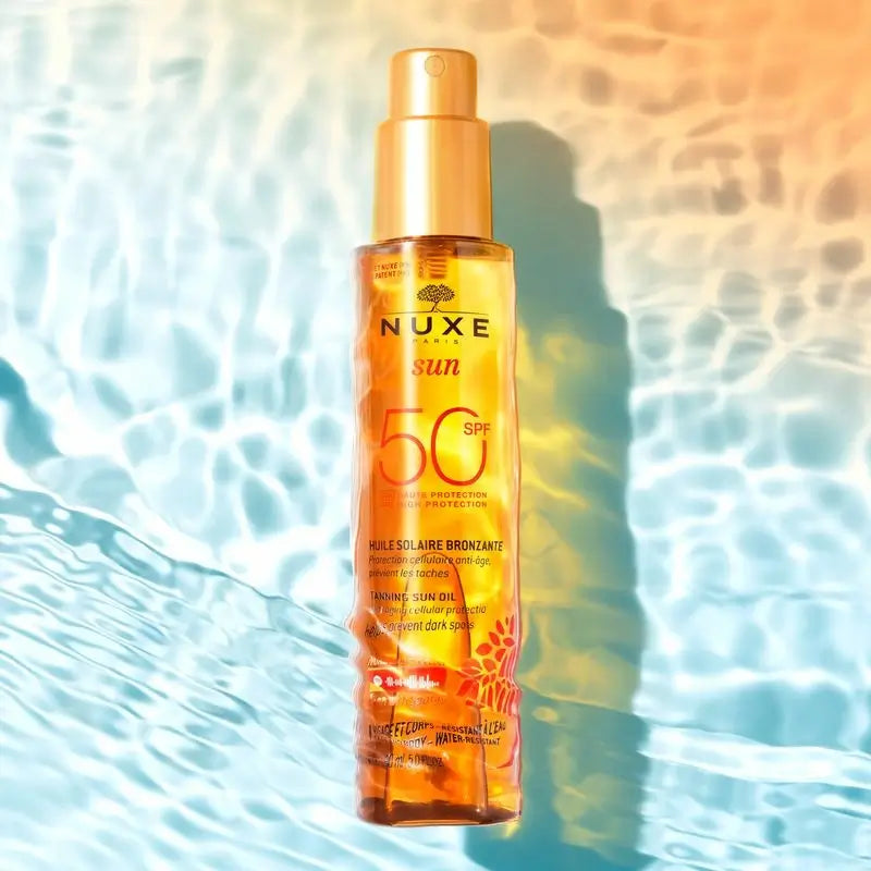 Nuxe Sun Aceite Bronceador para Rostro y Cuerpo Alta Protección SPF 50