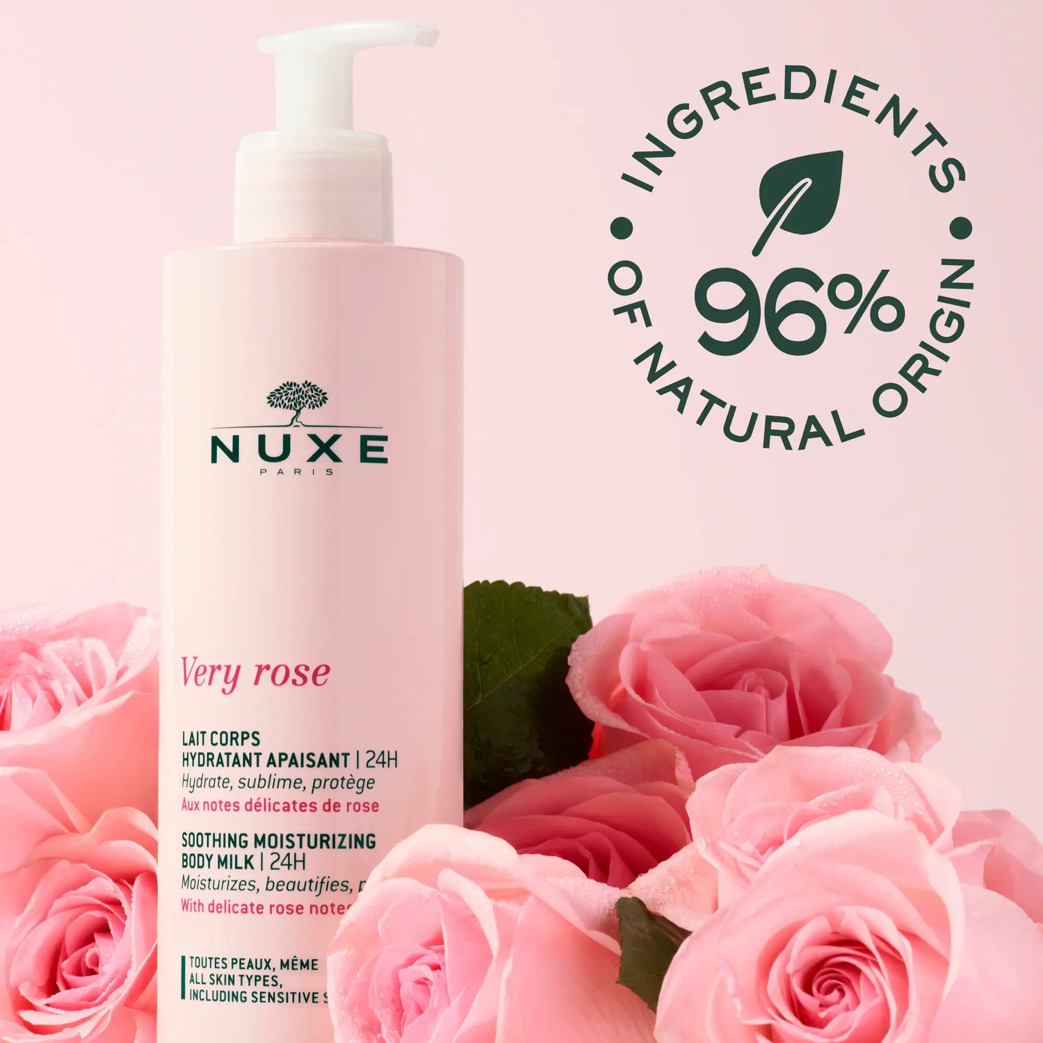 Nuxe Very Rose - Leche Corporal Hidratante Calmante 24 H* | Nuxe