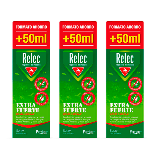 Relec Triplo  Extrafuerte Spray Antimosquitos,  3 x 125 ml