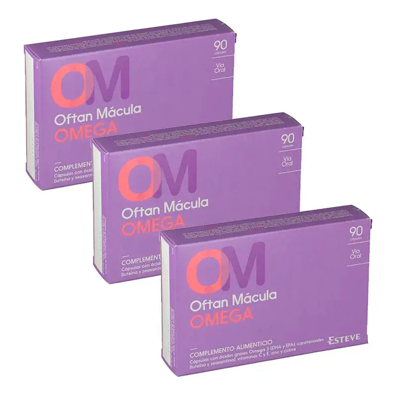 Oftan Mácula Omega Complemento Alimenticio, 3 x 90 Cápsulas