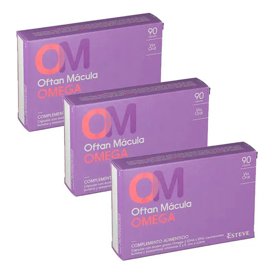 Oftan Mácula Omega Complemento Alimenticio, 3 x 90 Cápsulas