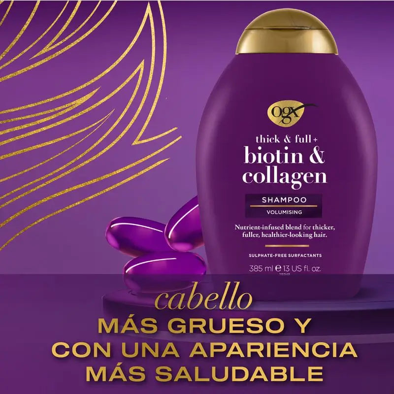 OGX Champú Biotina y Colágeno, Cabello Fino, 385 ml