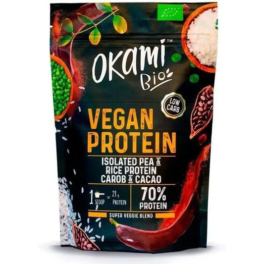 Okami Bio Proteina De Guisante-Arroz-Cacao-Algarr 500Gr. Bio 