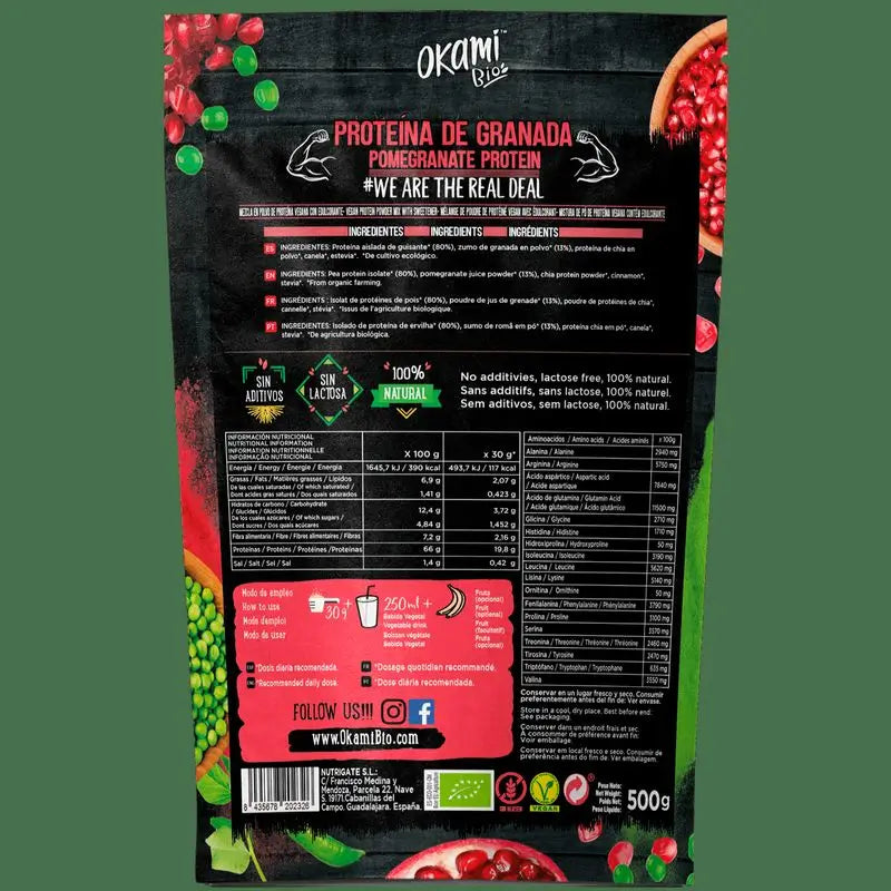 Okami Bio Proteina De Guisante-Zumo Granada 500G Bio Sg Ve