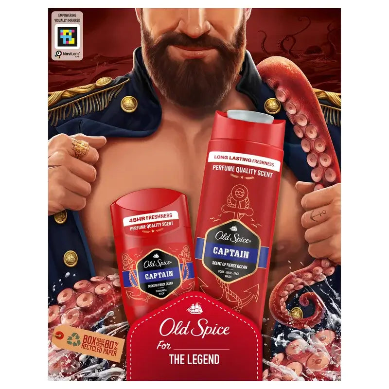 Old Spice Dark Captain Set De Regalo Con Gel De Ducha