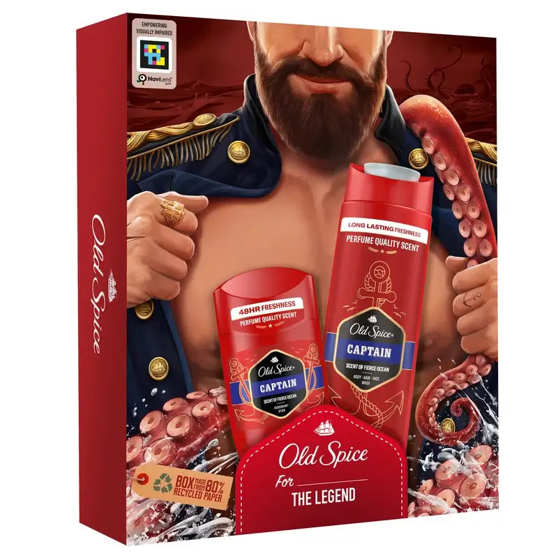 Old Spice Dark Captain Set De Regalo Con Gel De Ducha