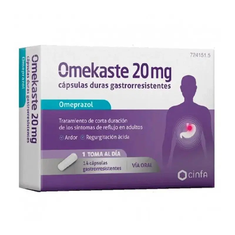 Omekaste 20 mg Blister, 14 cápsulas Gastrorresistentes