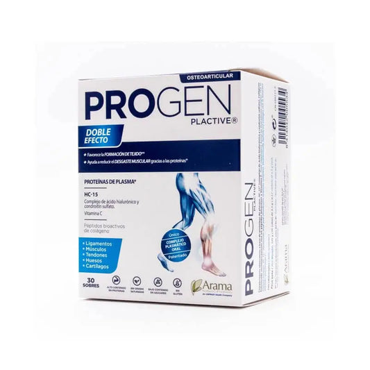 Opko Progen Plactive Doble Efecto Proteínas de Plasma 30 sobres