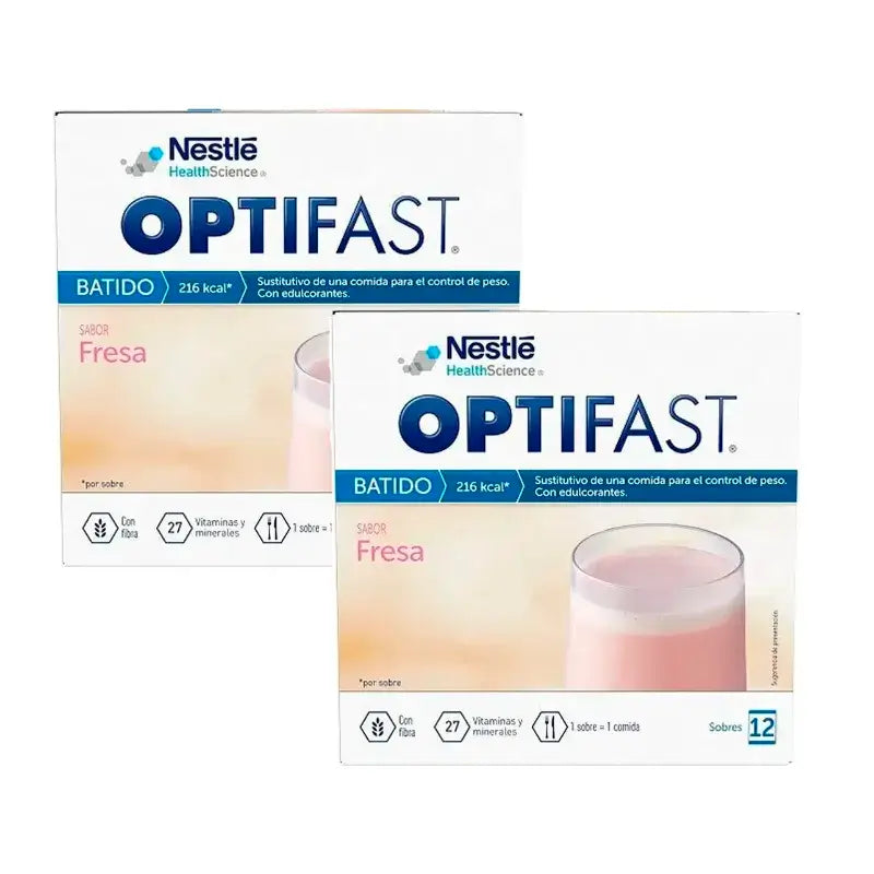 Optifast Batido Fresa Pack 2 x 12x 55 gr