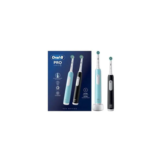 Oral-B Braun Cep. Eléctrico Pack Duplo Pro 1 Negro + Azul