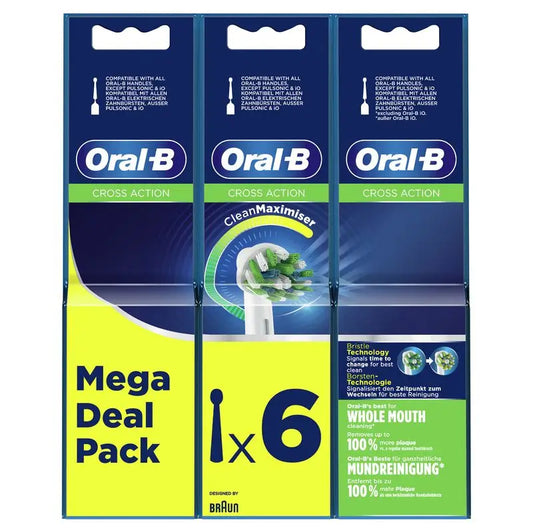 Oral-B Braun Crossaction Cabezal De Cepillo, Pack De 6 Unidades