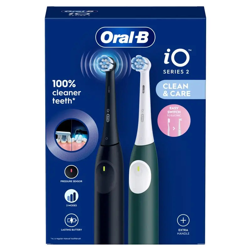 Oral-B Braun iO2 Serie Pack Doble Noche Negro / Verde Bosque