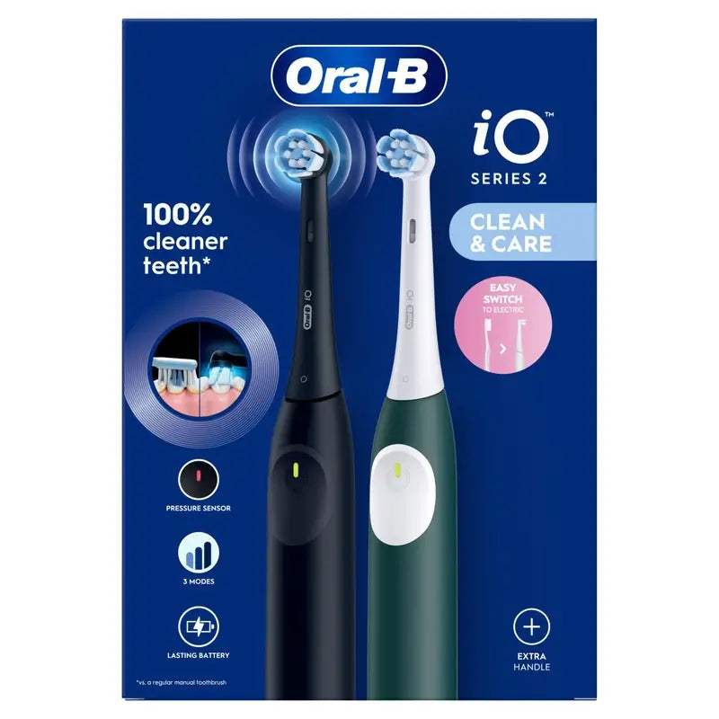 Oral-B Braun iO2 Serie Pack Doble Noche Negro / Verde Bosque