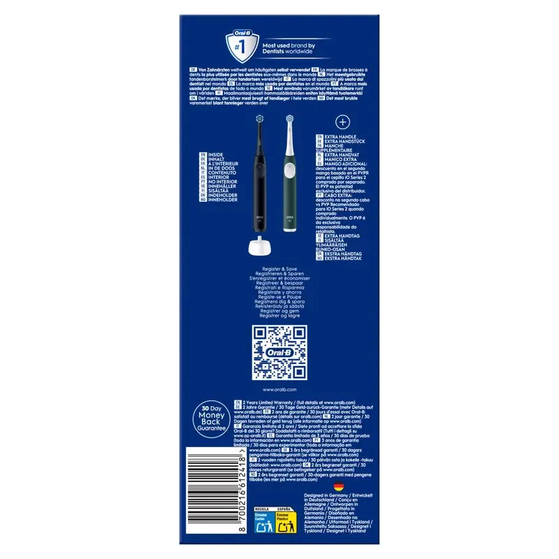 Oral-B Braun iO2 Serie Pack Doble Noche Negro / Verde Bosque