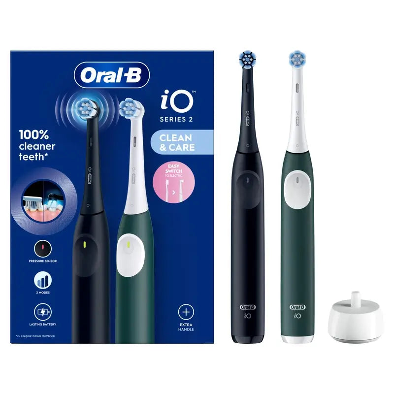 Oral-B Braun iO2 Serie Pack Doble Noche Negro / Verde Bosque