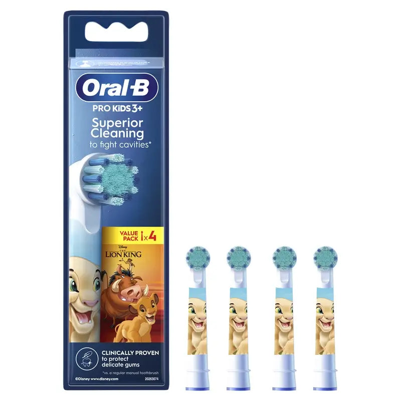 Oral-B Braun Kids Cabezales De Recambio Con Los Personajes De El Rey León De Disney , 4 unidades