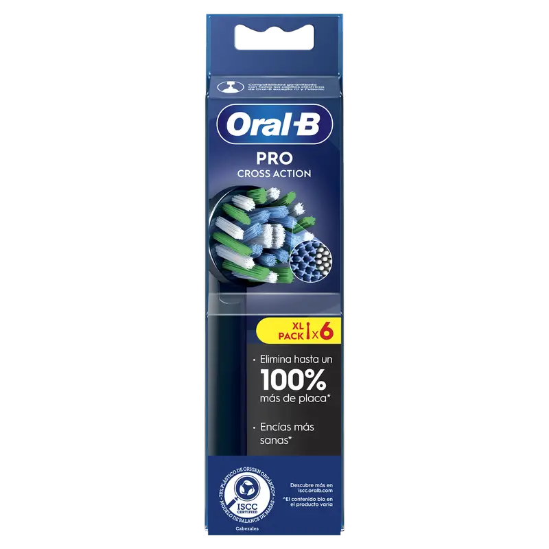 Oral-B Braun  Recambio Cepillo Recargable Cross Action Negro 6 Ud