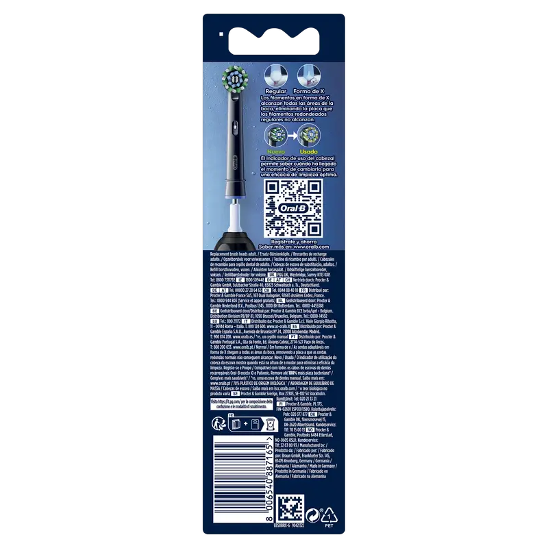 Oral-B Braun  Recambio Cepillo Recargable Cross Action Negro 6 Ud