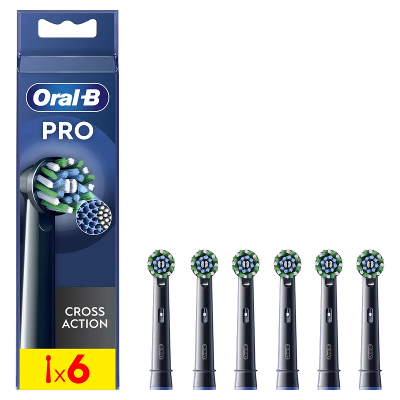 Oral-B Braun  Recambio Cepillo Recargable Cross Action Negro 6 Ud