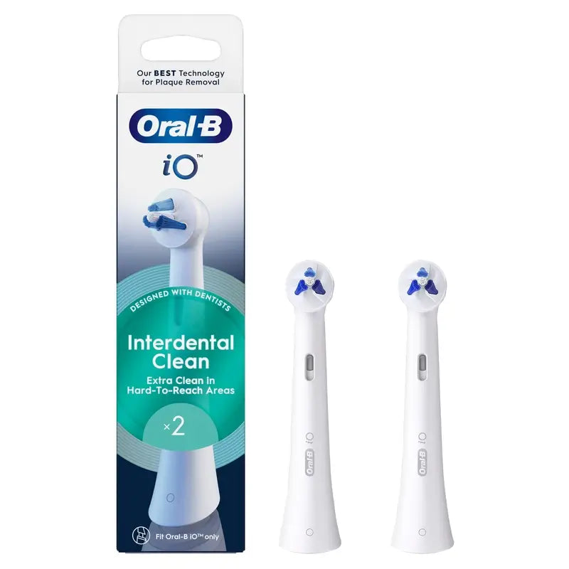 Oral-B iO Interdental Clean, Cabezales Redondos De Recambio Originales, 2 Recambios