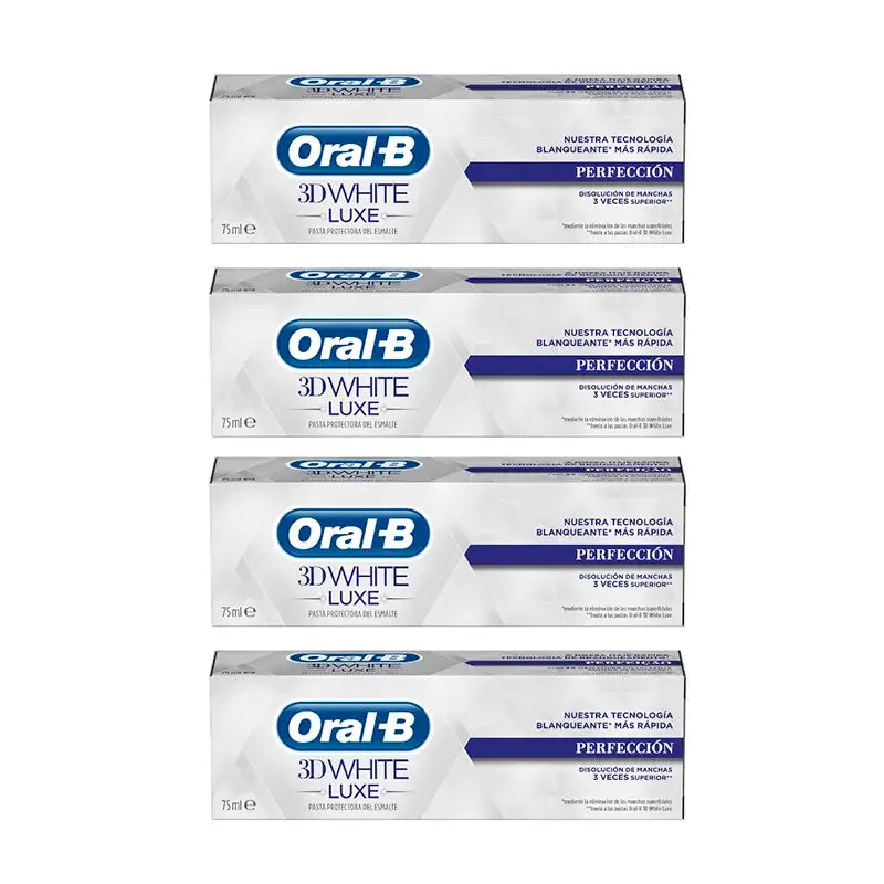 Oral-B Pasta de Dientes 3D Luxe Perfección, 75 ml x 4 unidades