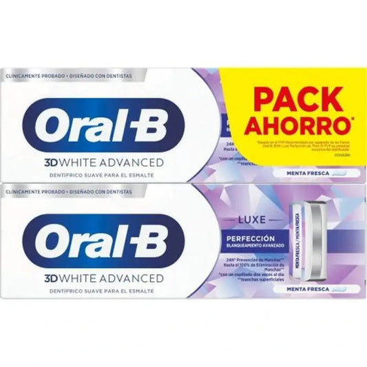 Oral-B 3D White Advanced Perfection Pasta Dentífrica , 2x75 ml