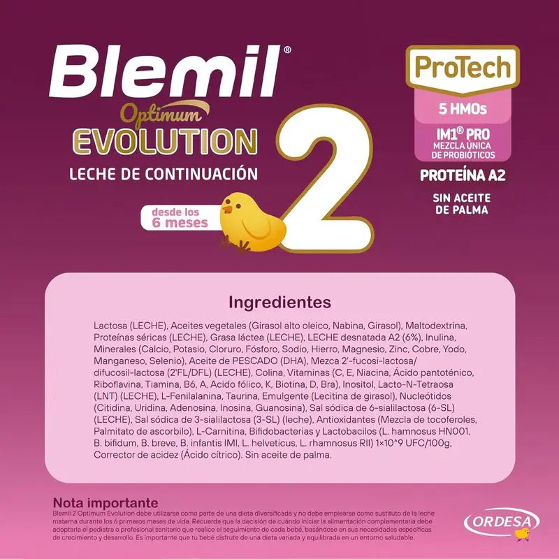 Blemil Bipack Optimum Evolution 2 Leche de Continuación, 2X800 gr