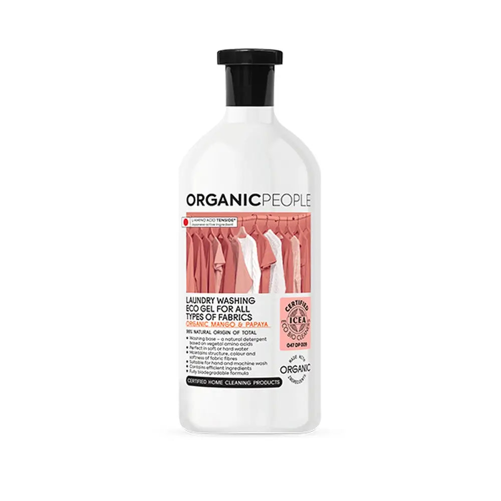 Organic People Detergente Líquido Para Todo Tipo De Telas Ecológico. Organic Mango & Papaya, 1000 Ml